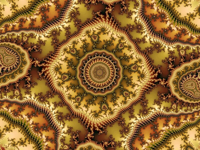 fractal pattern with golden spirals
