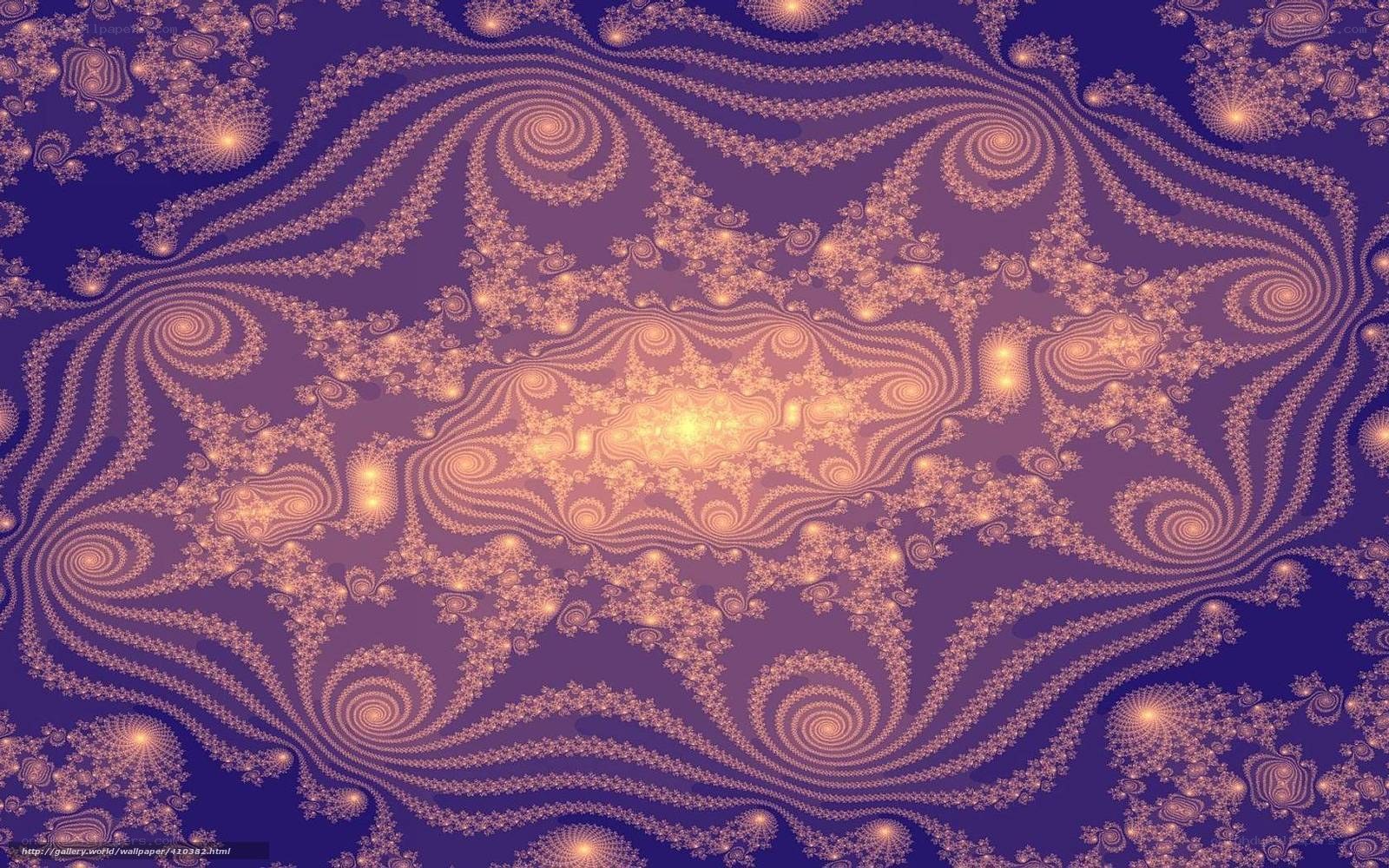 Fractal pattern with golden spirals
