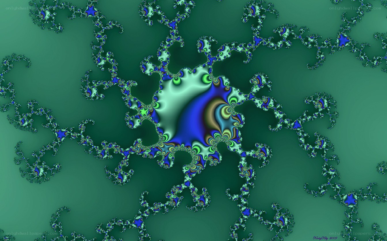 fractal pattern with green and blue hues