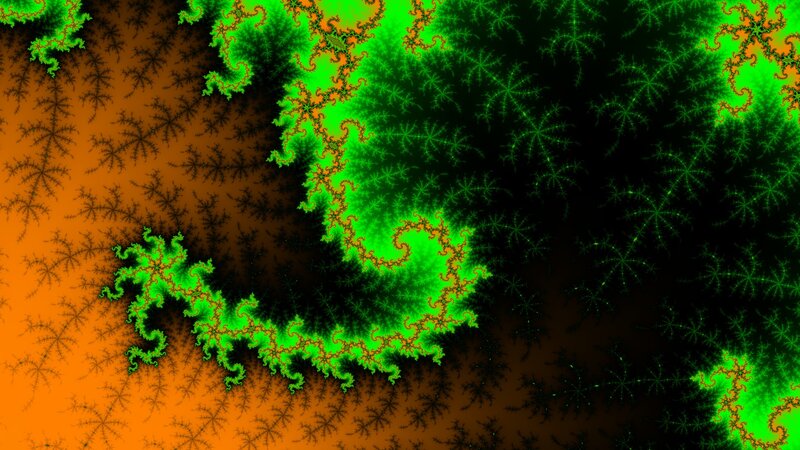 Fractal Pattern with Green and Orange — Complex