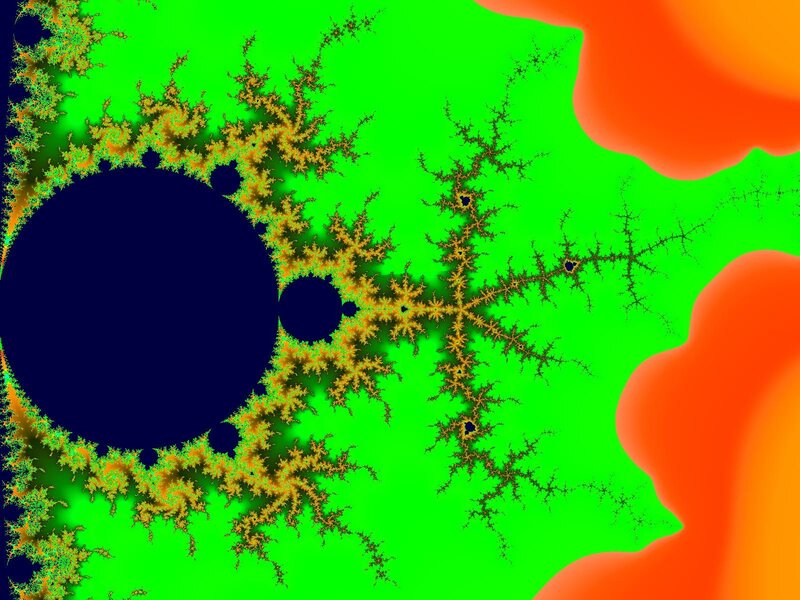 fractal pattern with green and orange