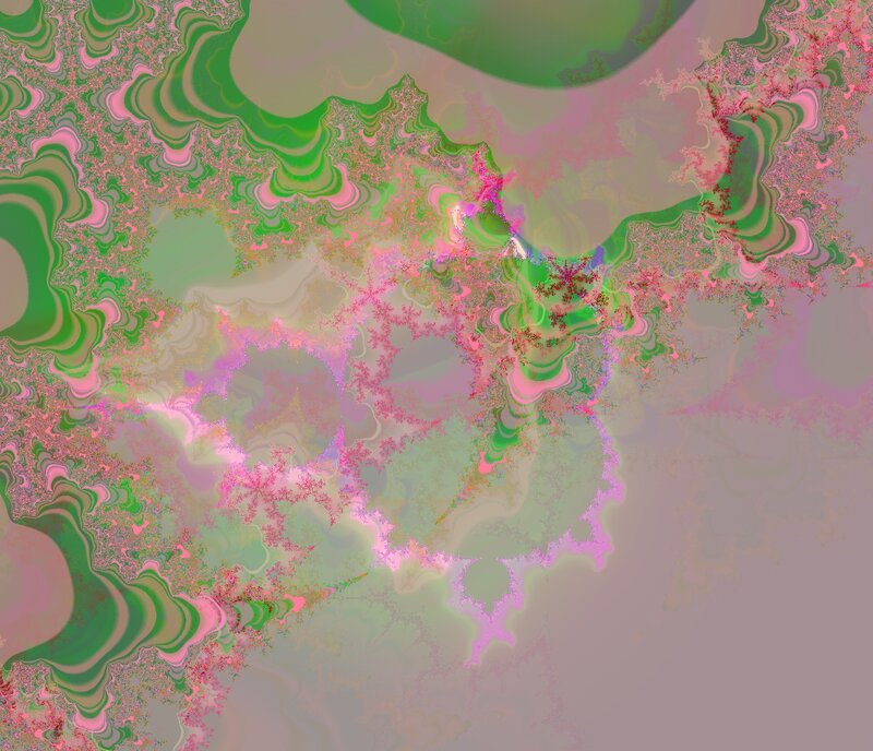 Fractal Pattern with Green and Pink — Hypnotic