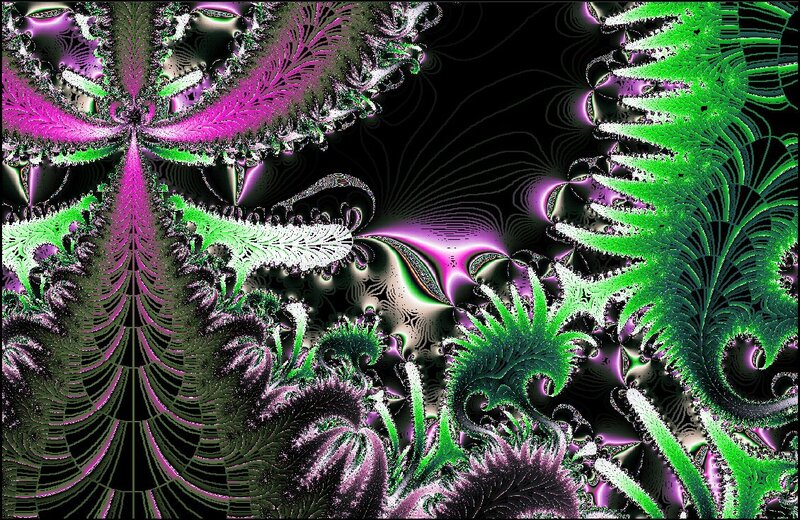 Fractal Pattern with Green and Purple