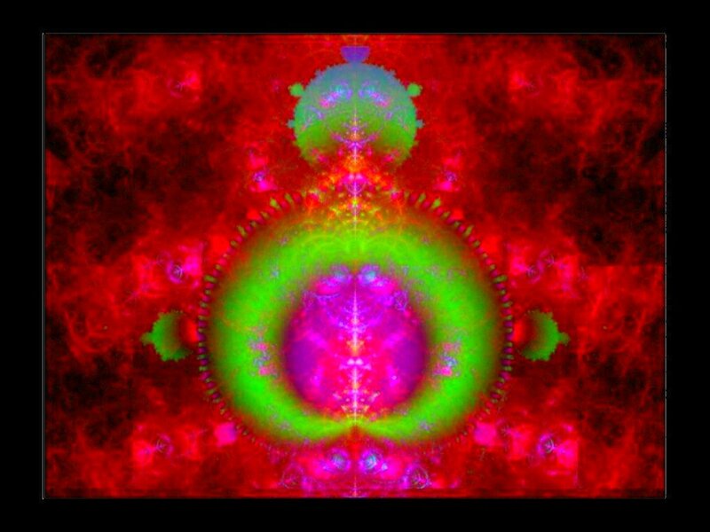 Fractal Pattern with Green and Red