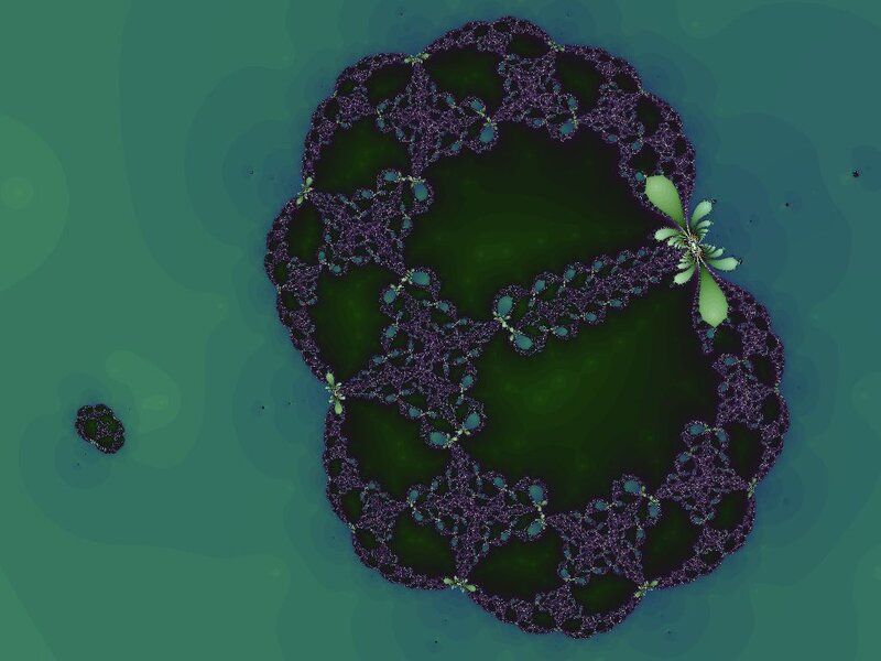 Fractal Pattern with Green Center — Abstract
