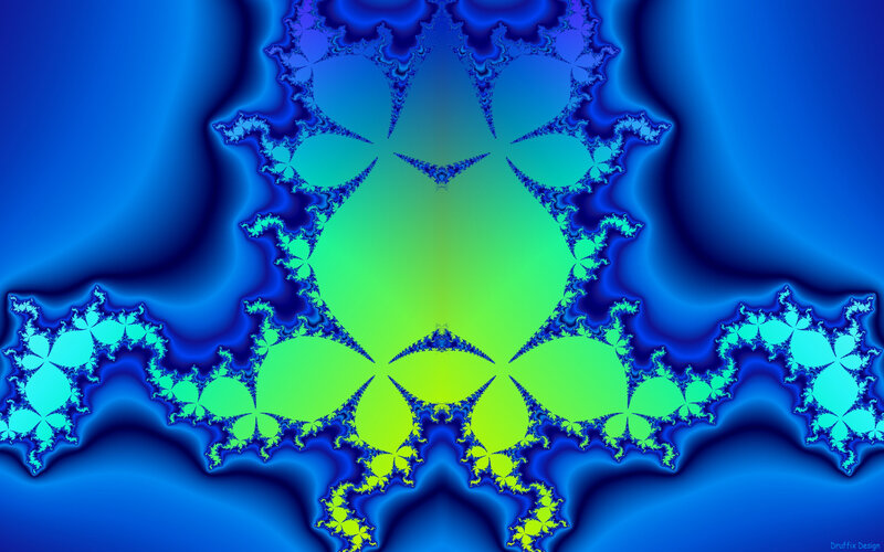 Fractal Pattern with Green Center — Blue