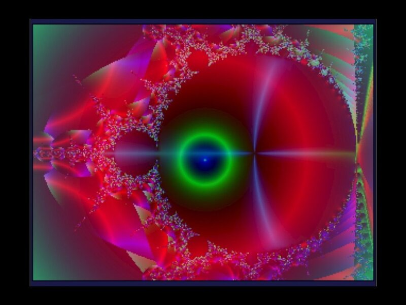Fractal Pattern with Green Center — Red