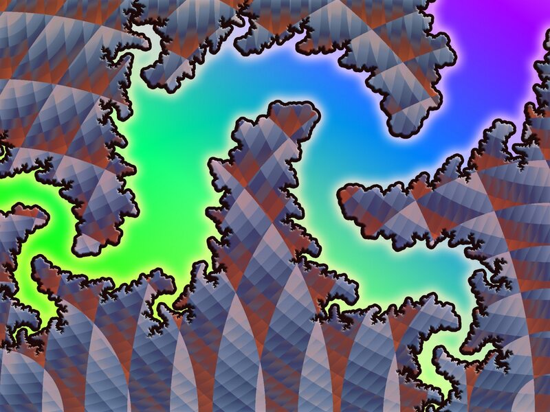 Fractal Pattern with Green Center — Vibrant