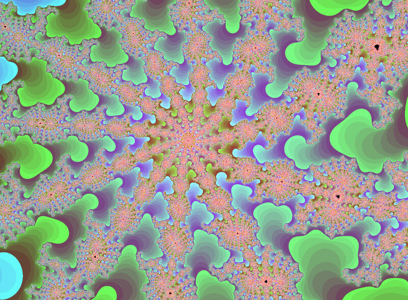 Fractal Pattern with Green Shapes — Hypnotic