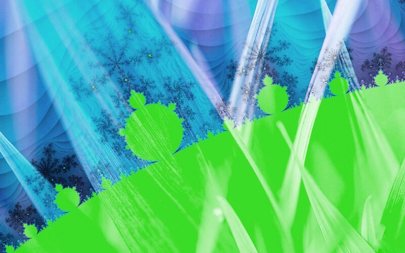 Fractal Pattern with Green Shapes