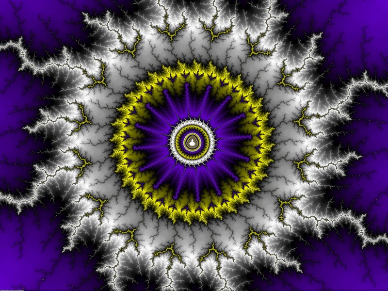 Fractal Pattern with Lightning — Purple