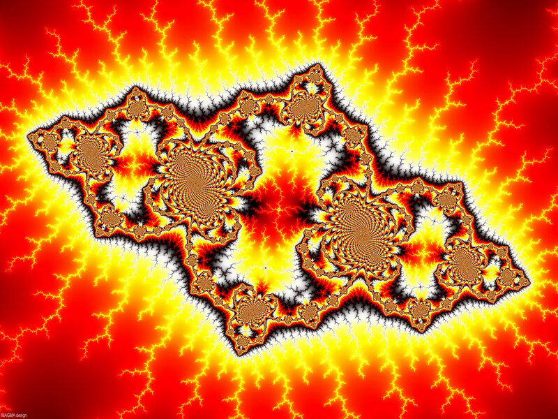 Fractal Pattern with Lightning — Red