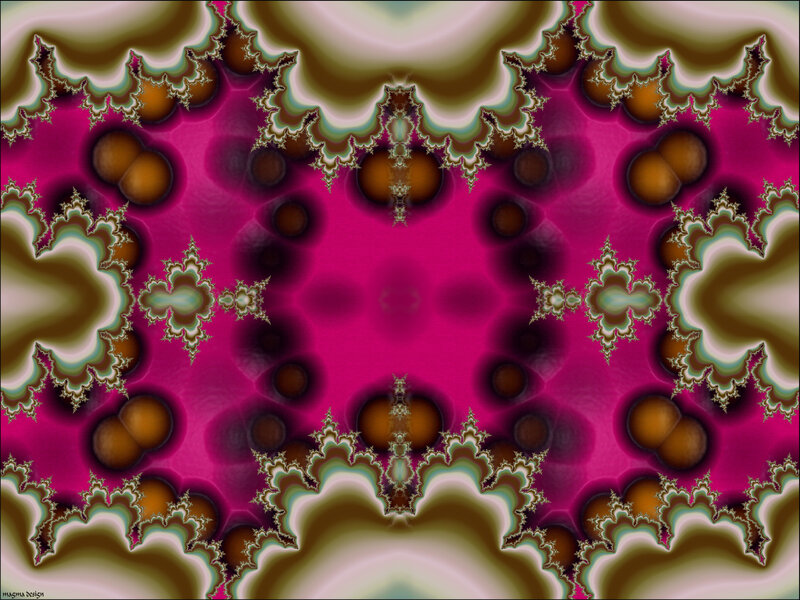 Fractal pattern with magenta and gold