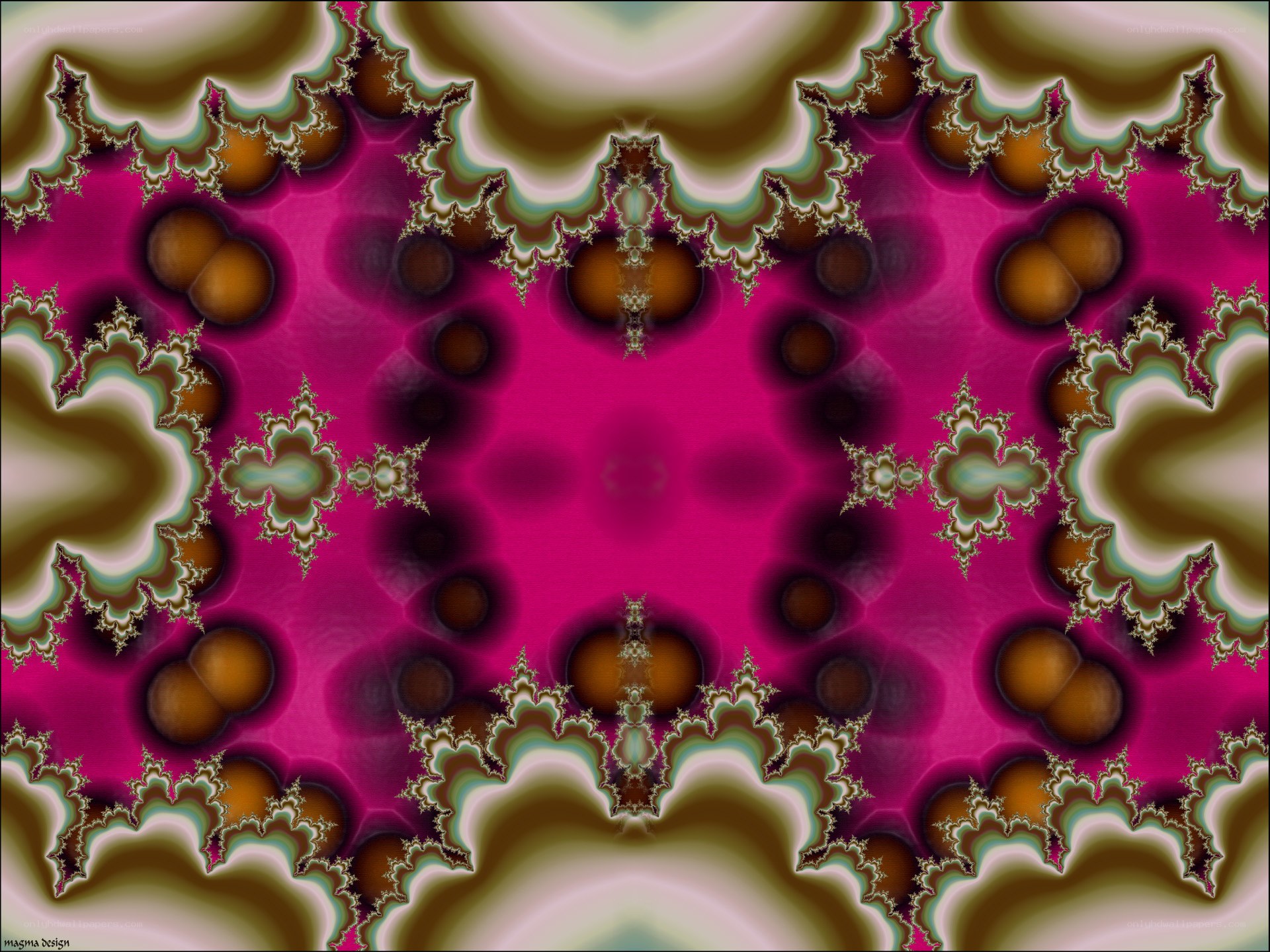 Fractal pattern with magenta and gold