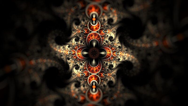 Fractal pattern with orange and black