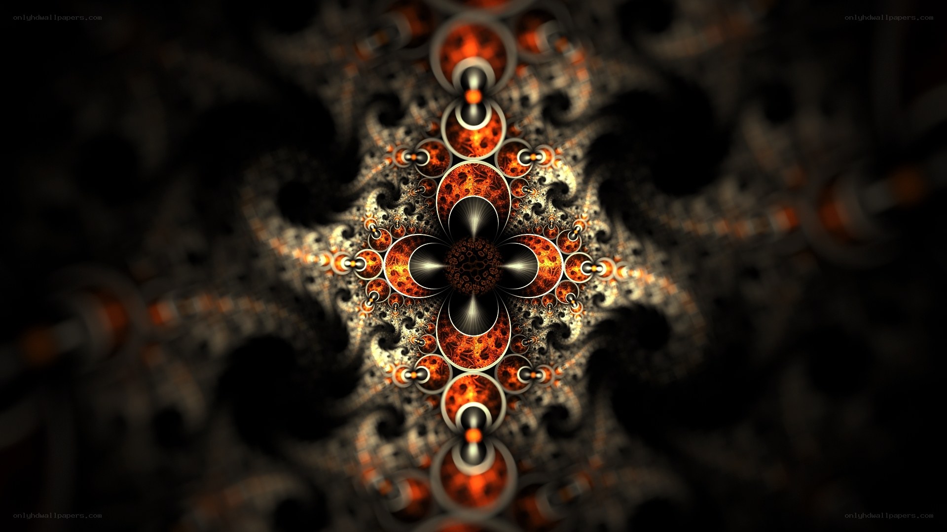 Fractal pattern with orange and black