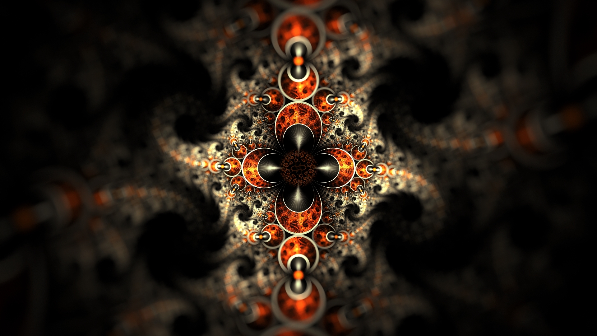 Fractal pattern with orange and black
