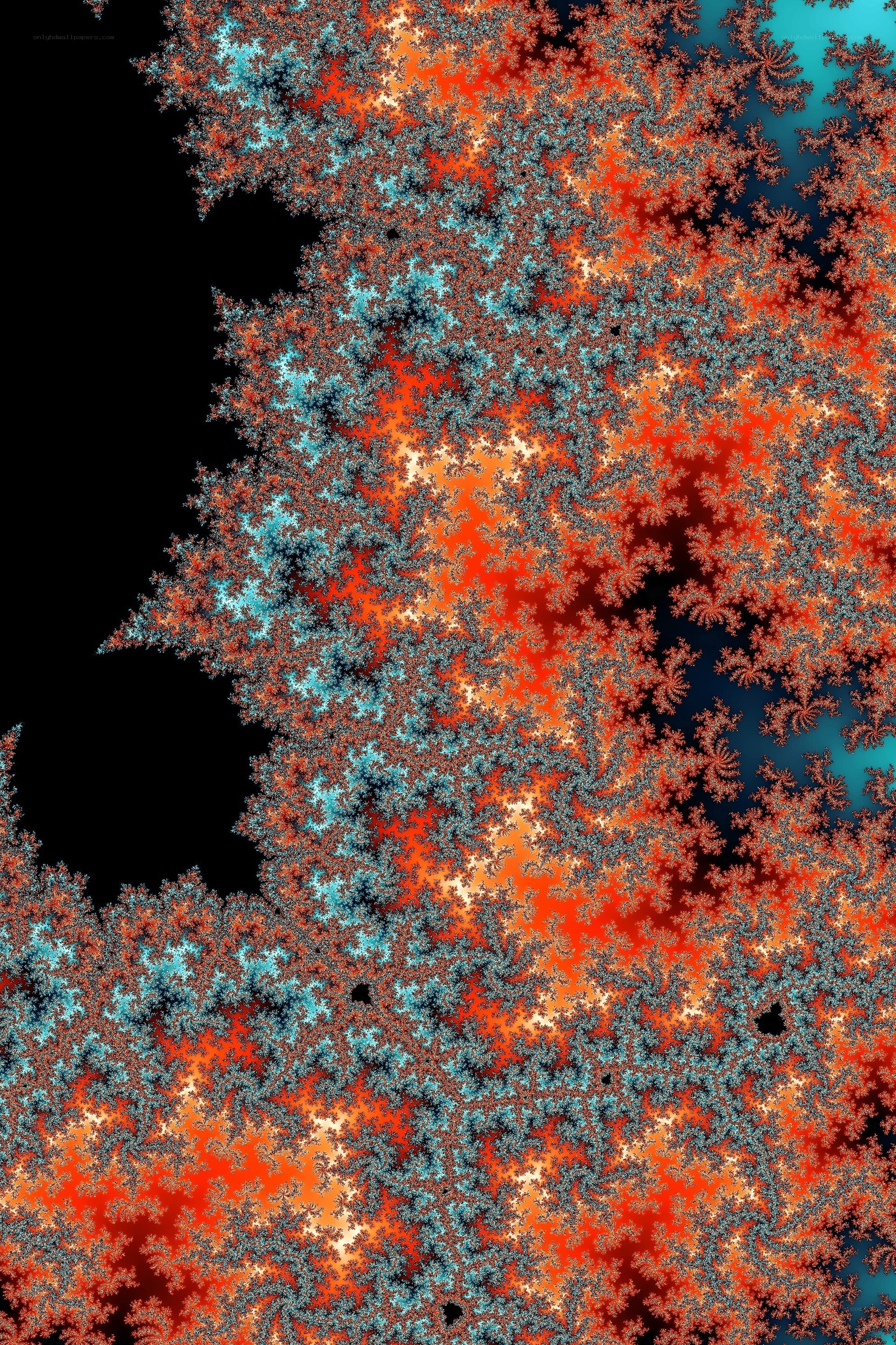 fractal pattern with orange and blue