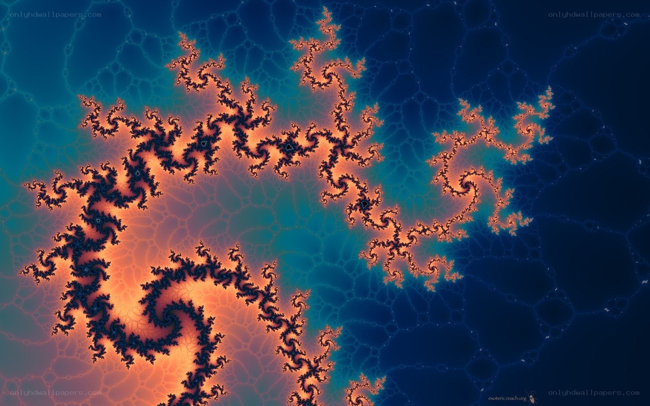 Fractal pattern with orange and blue colors