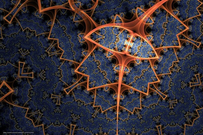 Fractal pattern with orange and blue