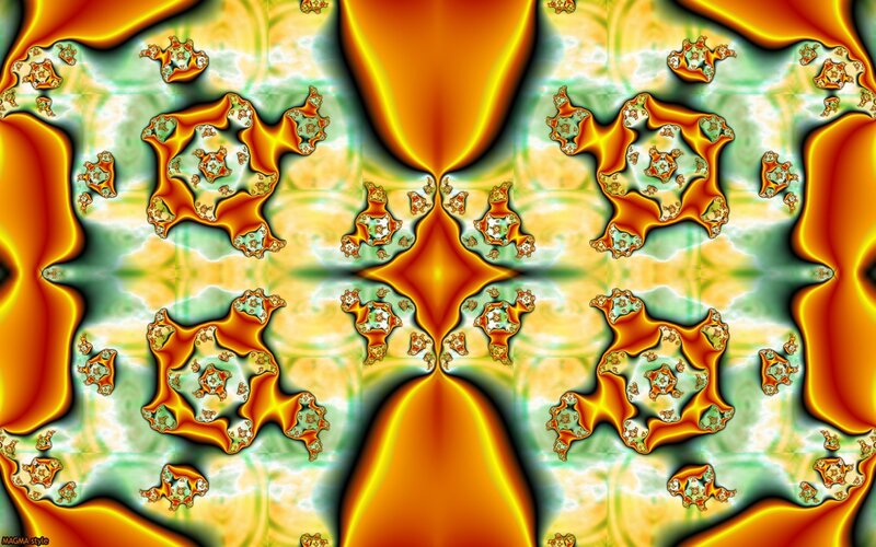 Fractal Pattern with Orange and Green — Hypnotic