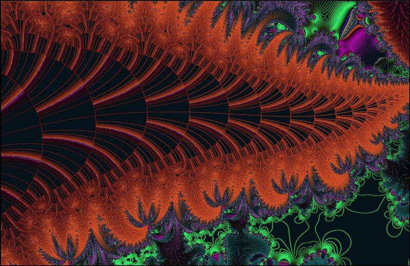 Fractal Pattern with Orange and Green