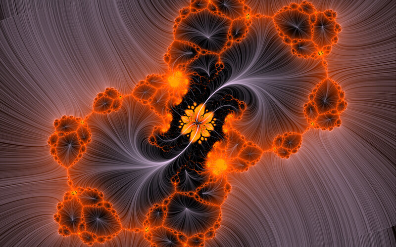 Fractal Pattern with Orange Glow