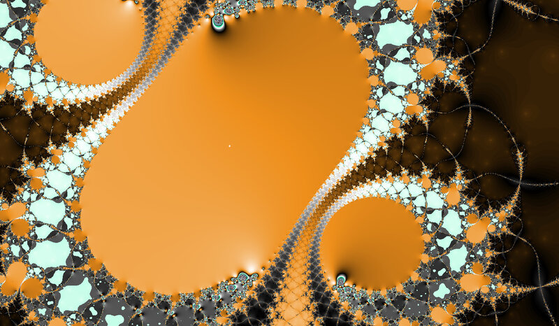Fractal Pattern with Orange Shapes