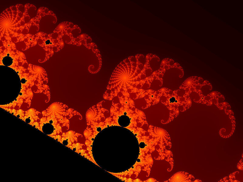 fractal pattern with orange spirals