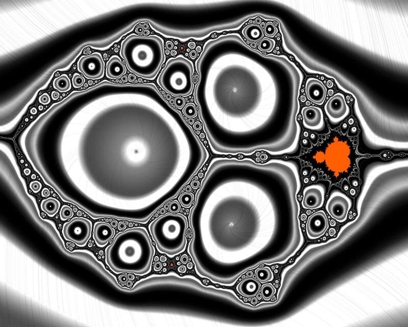 Fractal Pattern with Orange Spot