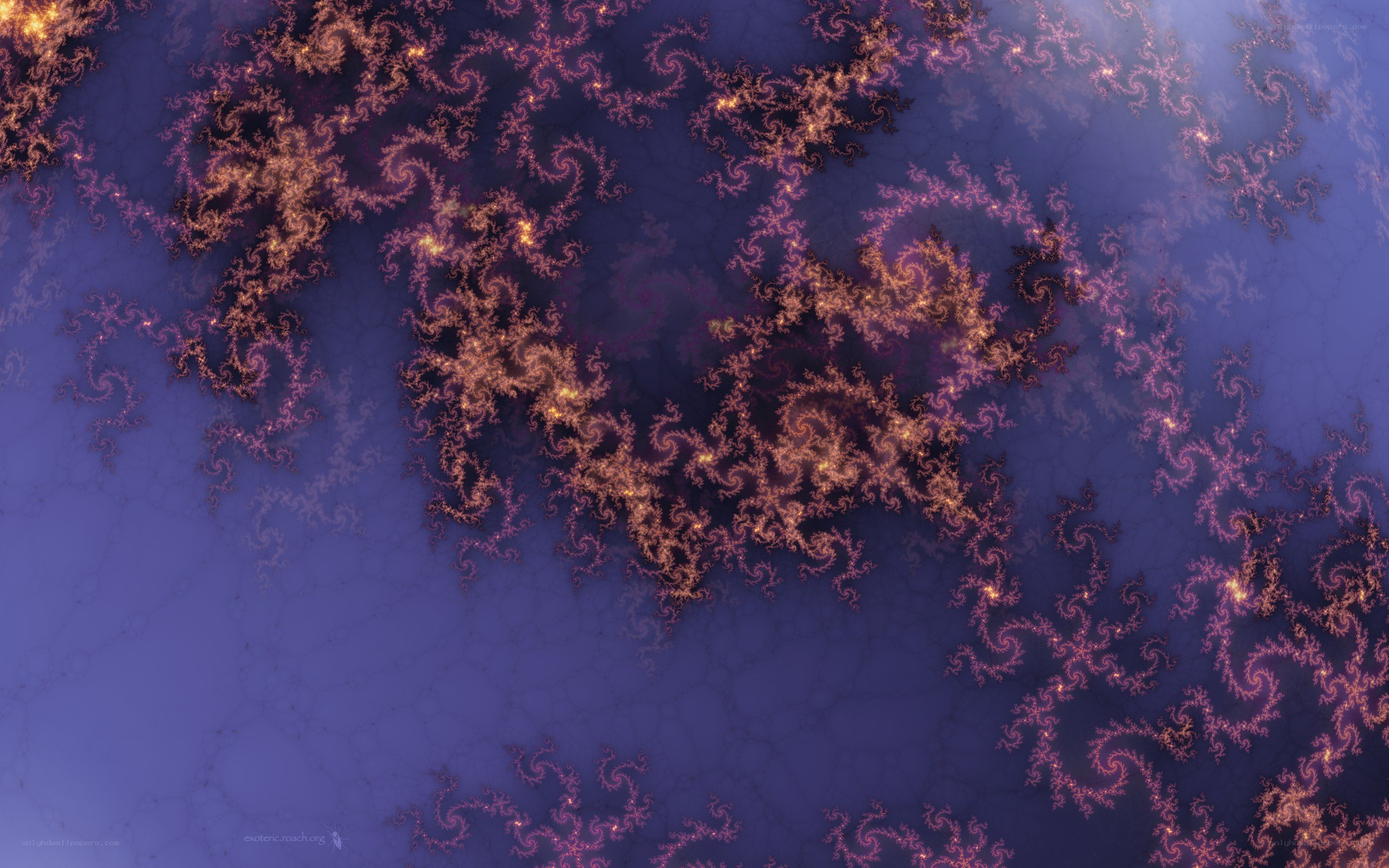 fractal pattern with purple and gold swirls