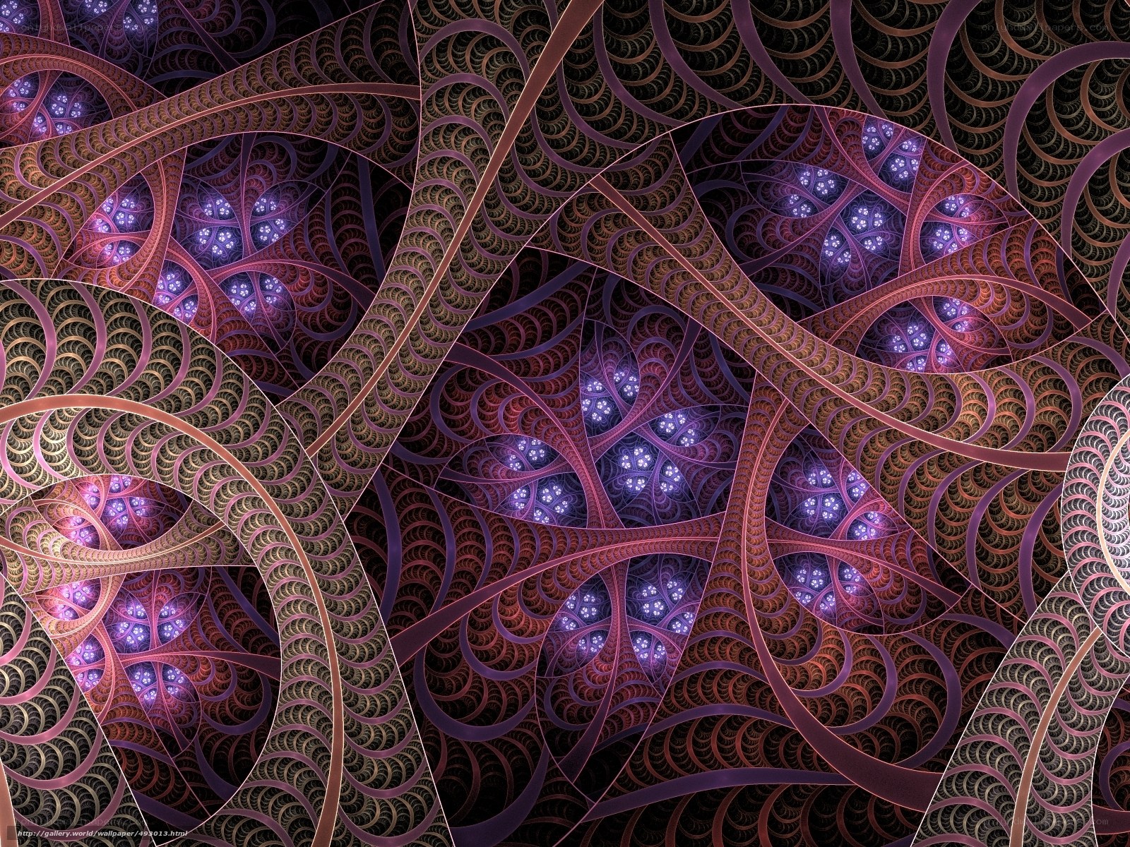 Fractal pattern with purple and gold