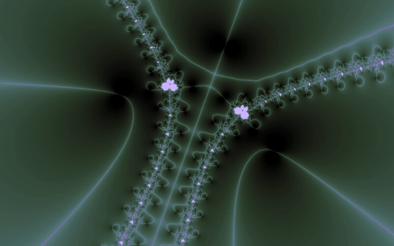 Fractal pattern with purple flowers