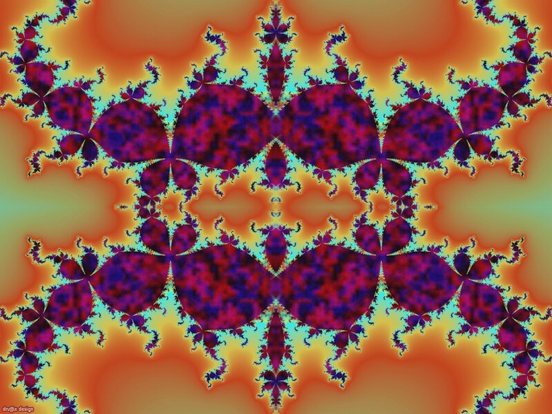 Fractal Pattern with Purple Shapes — Vibrant
