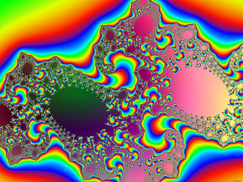 Fractal Pattern with Rainbow Colors — Red