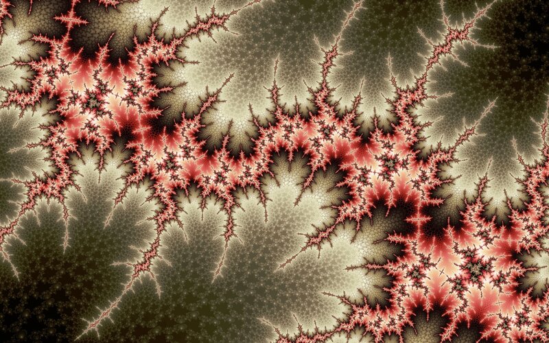 Fractal pattern with red and beige colors