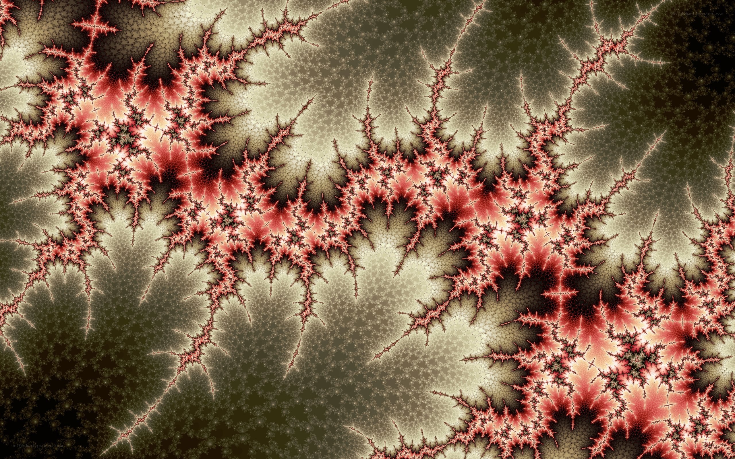Fractal pattern with red and beige colors