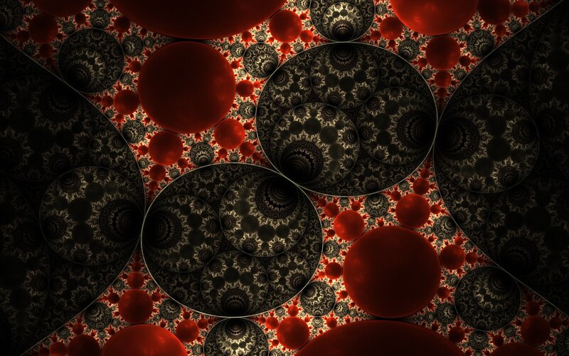 fractal pattern with red and black circles