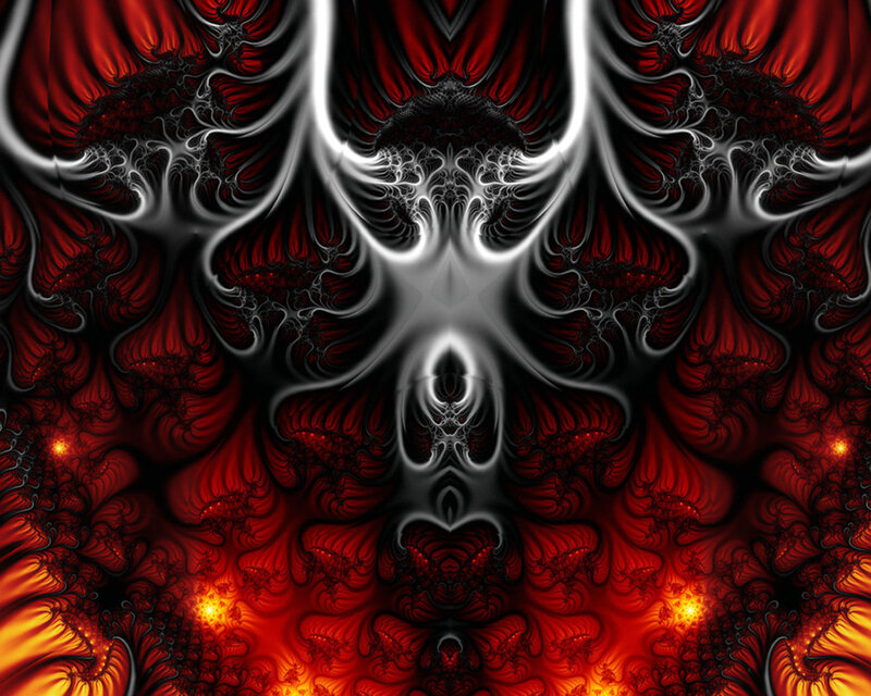 Fractal Pattern with Red and Black — Dramatic