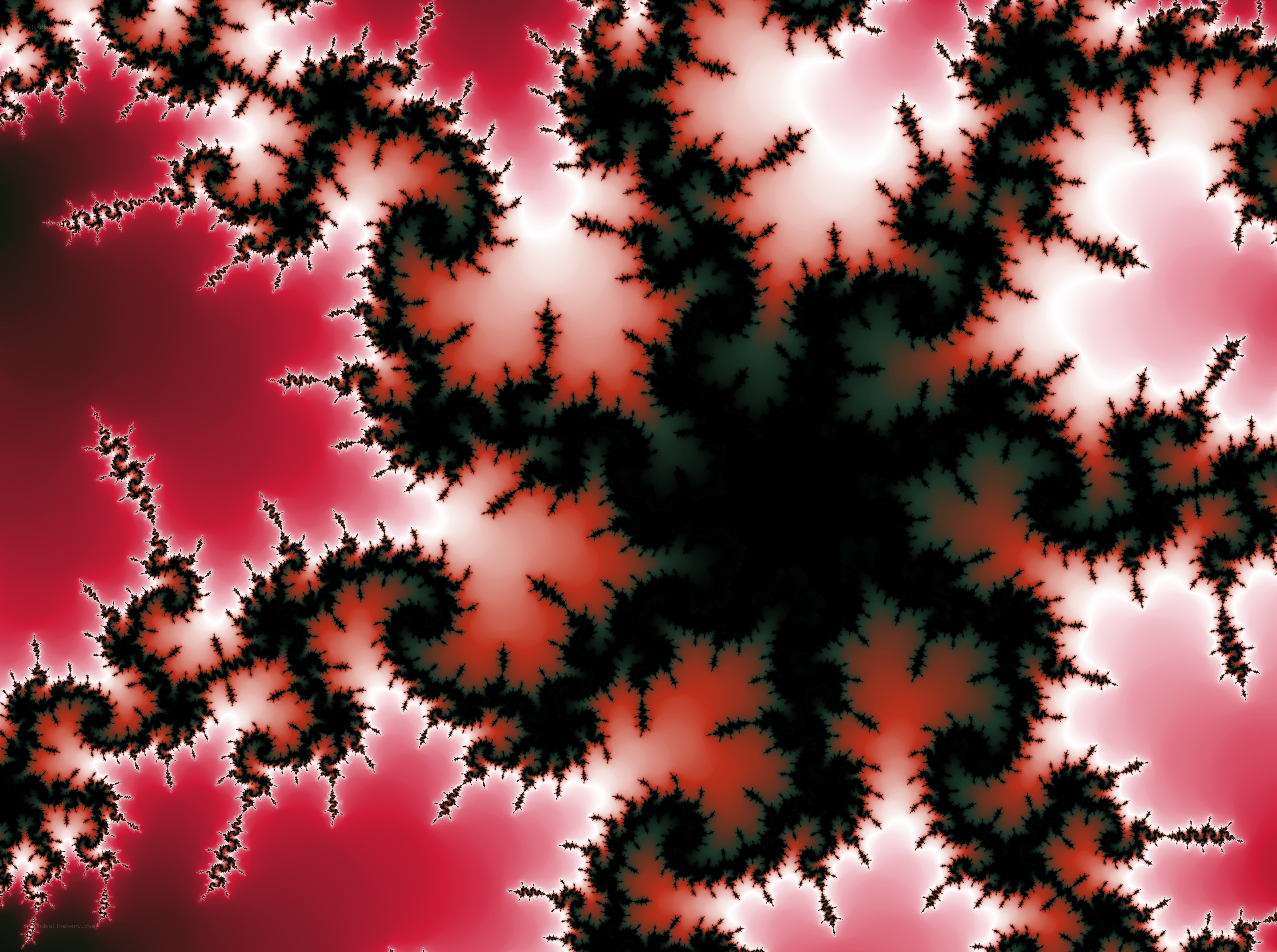 Fractal pattern with red and black