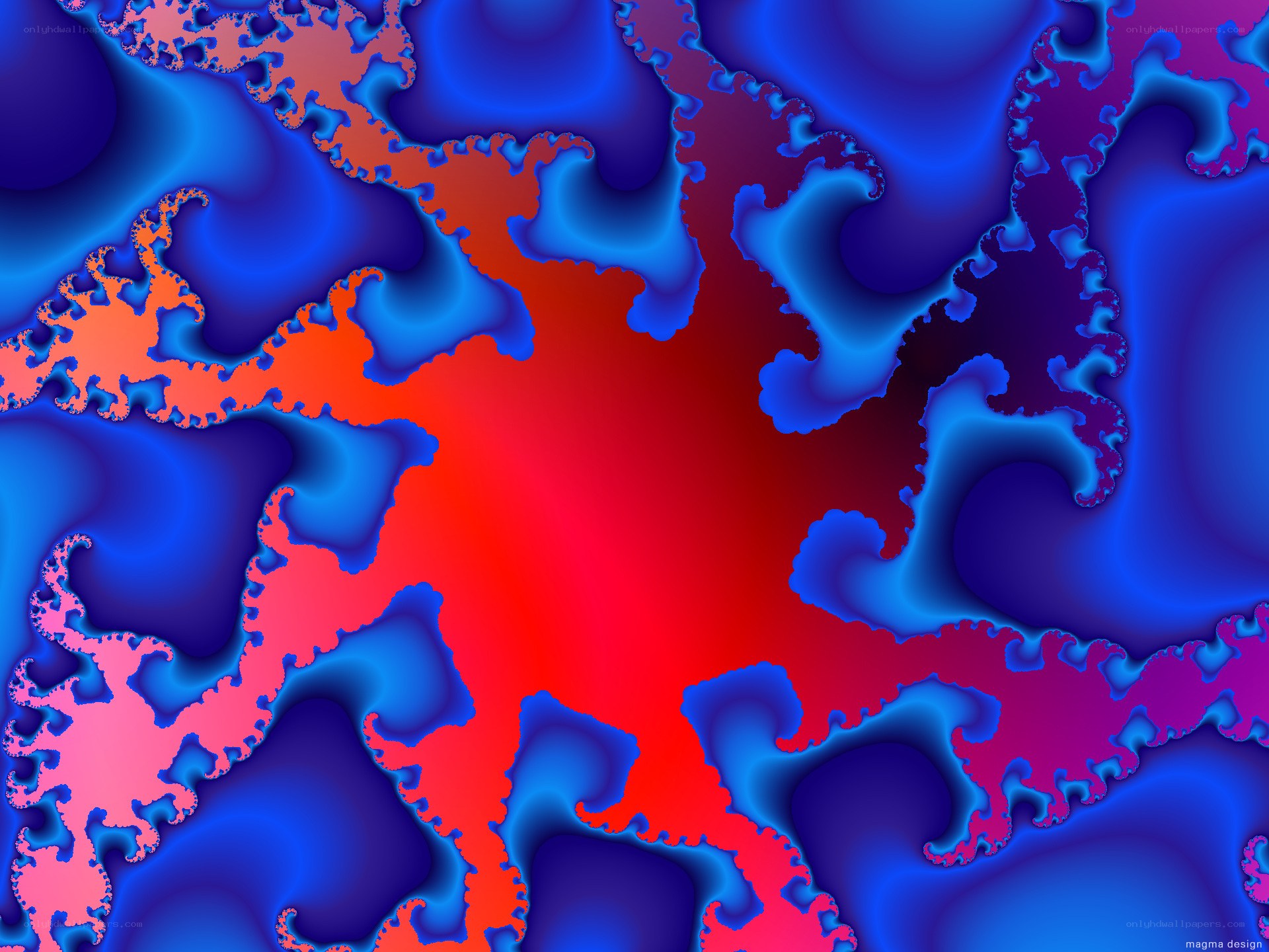 Fractal pattern with red and blue colors