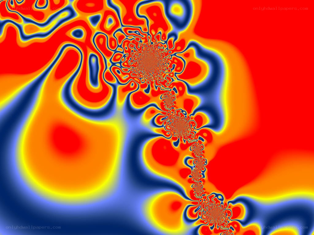 fractal pattern with red and blue swirls