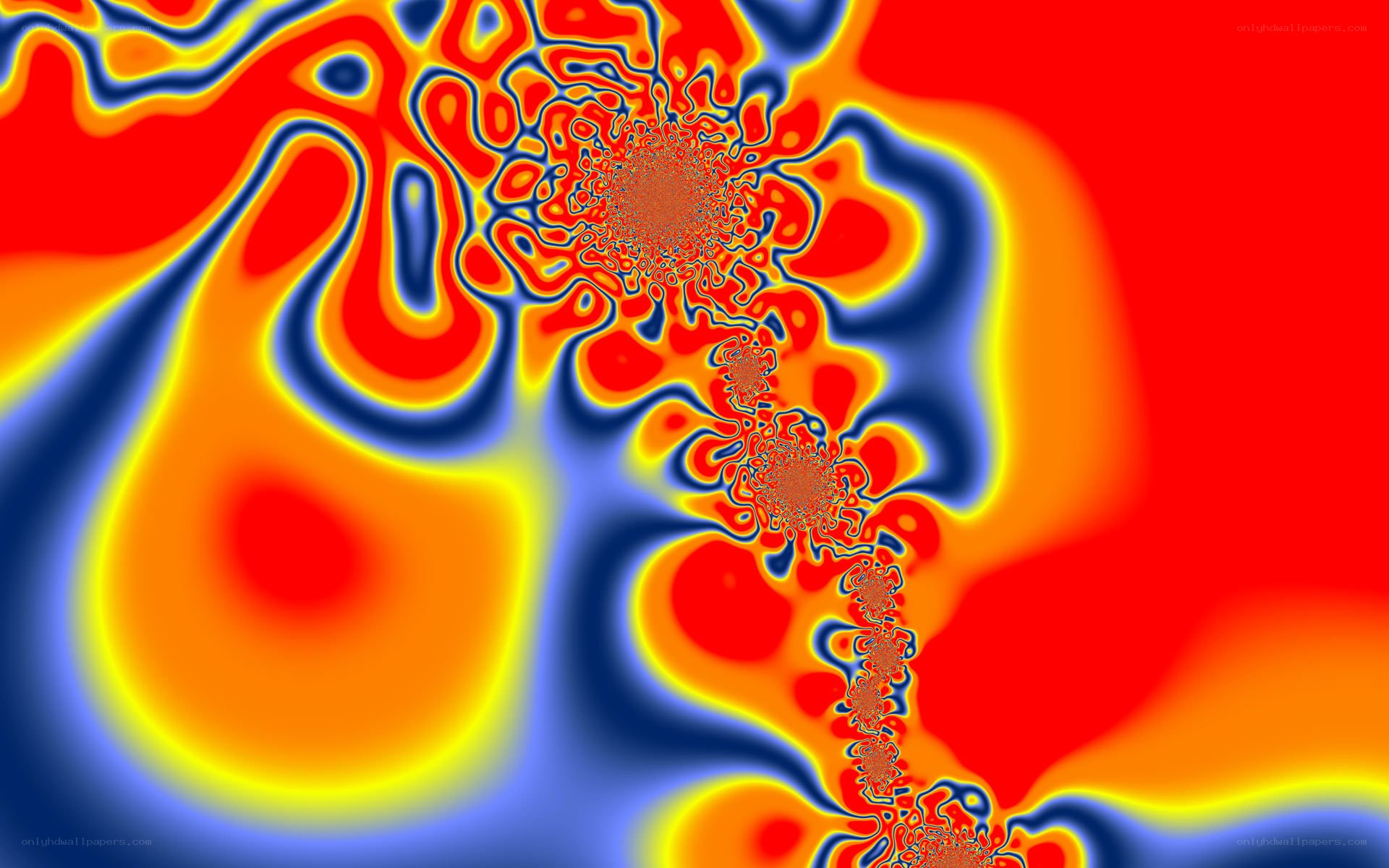 fractal pattern with red and blue swirls