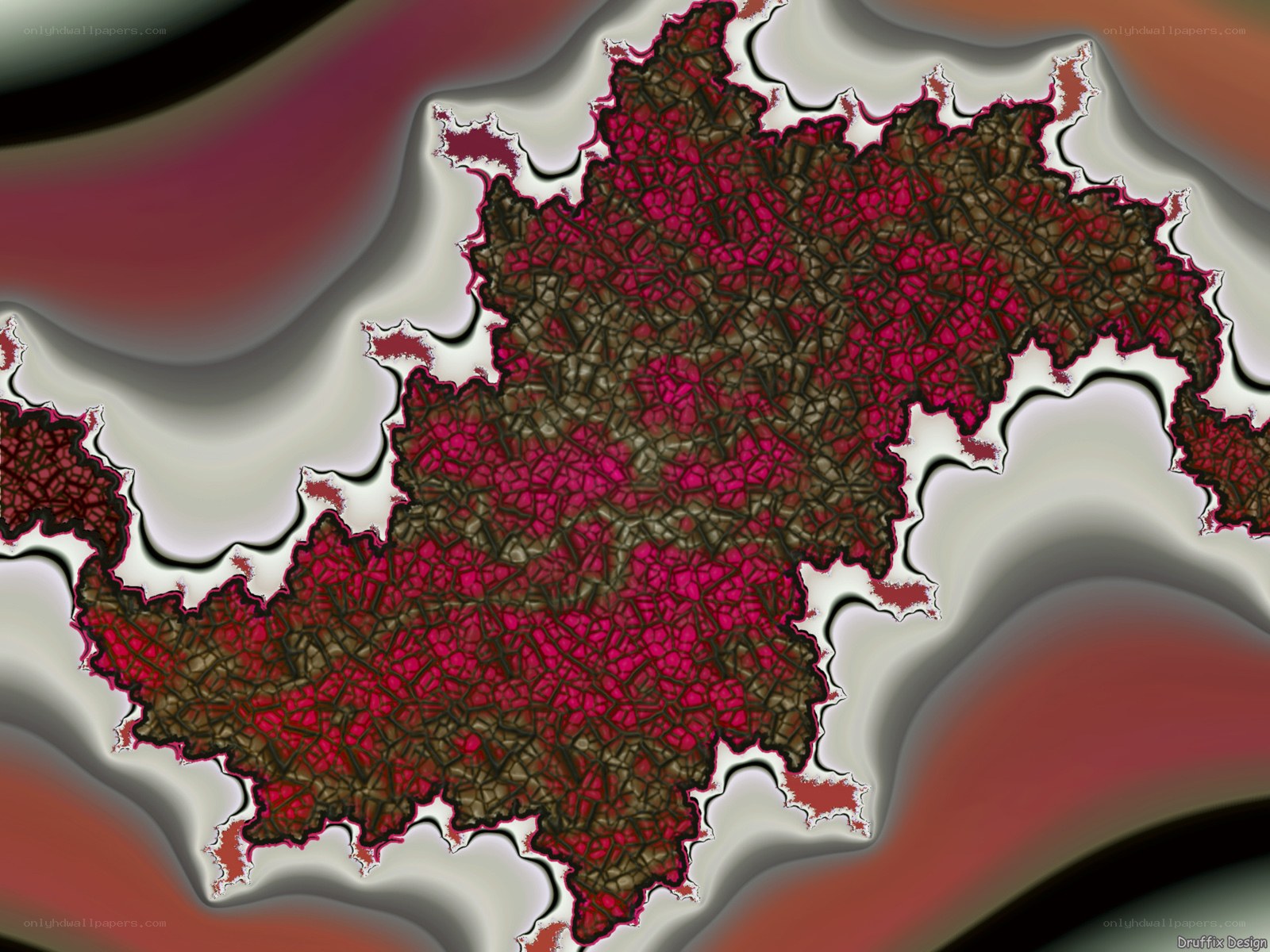 Fractal pattern with red and brown tones