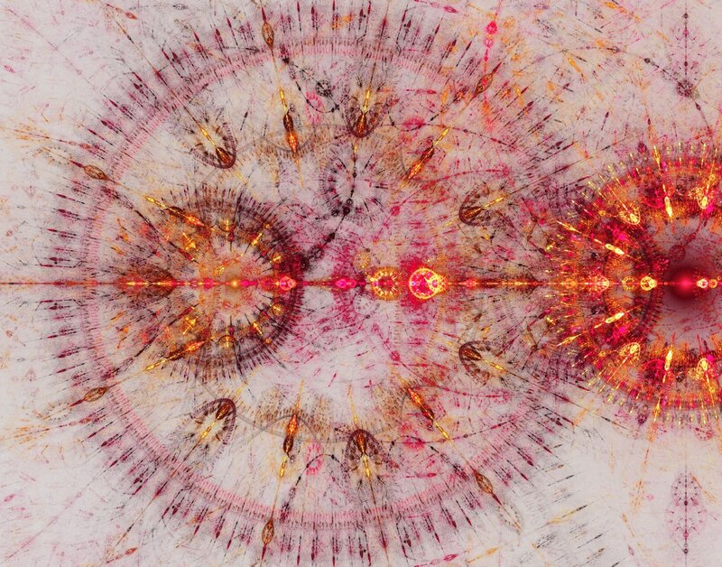 Fractal pattern with red and gold hues