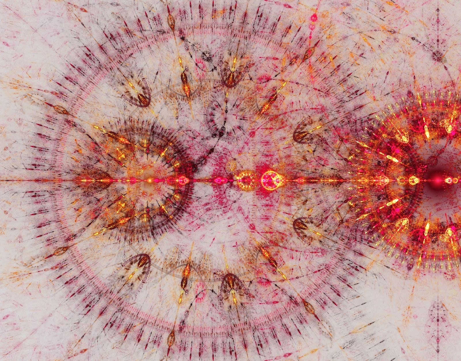 Fractal pattern with red and gold hues