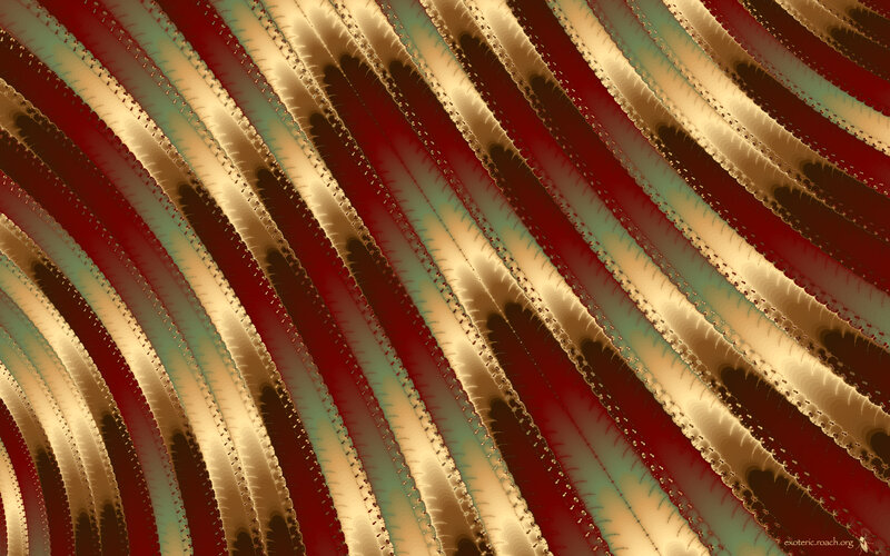 Fractal pattern with red and gold stripes