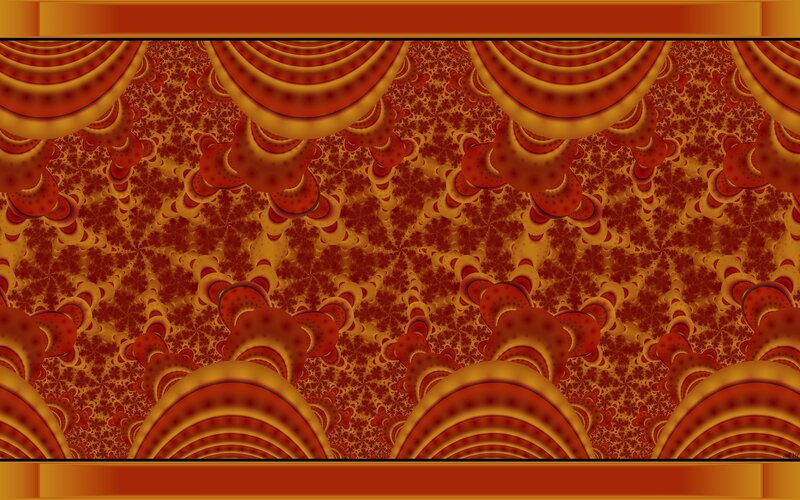 Fractal pattern with red and gold tones
