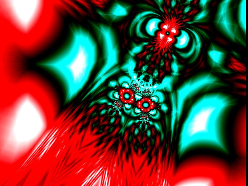 Fractal Pattern with Red and Green