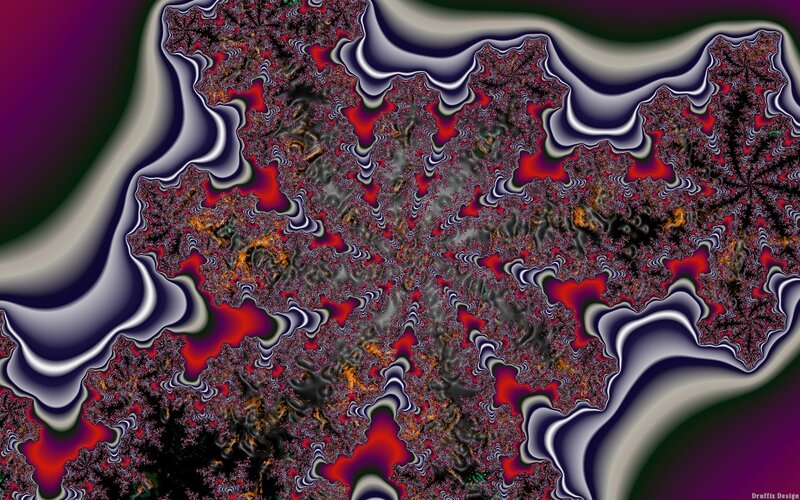 Fractal Pattern with Red and Purple — Chaotic